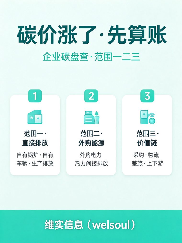碳价涨了先算账:企业碳盘查与范围一二三怎么算