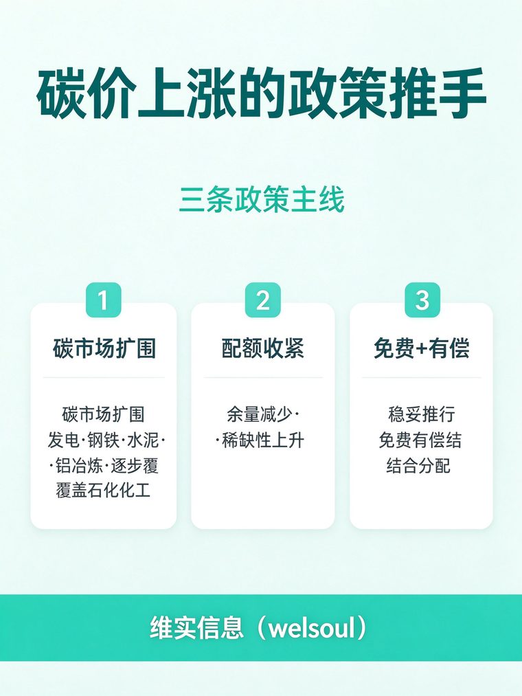 碳价上涨的政策推手：扩围·配额收紧·有偿分配怎么理解